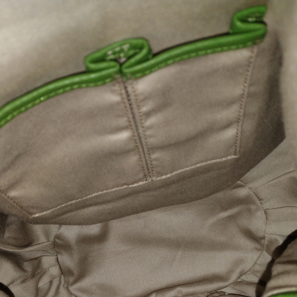 Vintage Vtg Y2k Xl Bodhi Leather Bright Green Hobo Bag Silver Chain Hardware - Picture 10 of 16
